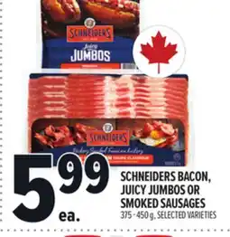 Metro SCHNEIDERS BACON, JUICY JUMBOS OR SMOKED SAUSAGES offer