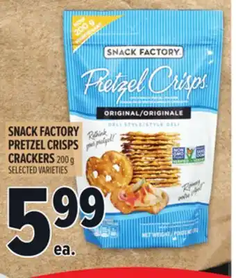 Metro SNACK FACTORY PRETZEL CRISPS CRACKERS offer