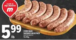 Metro STORE MADE SAUSAGES VALUE PACK offer