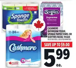 Metro CASHMERE BATHROOM TISSUE, SPONGE PAPER TOWEL OR SCOTTIES FACIAL TISSUE offer