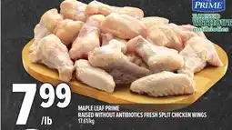 Metro MAPLE LEAF PRIME RAISED WITHOUT ANTIBIOTICS FRESH SPLIT CHICKEN WINGS offer