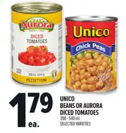 Metro UNICO BEANS OR AURORA DICED TOMATOES offer