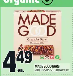 Metro MADE GOOD BARS offer