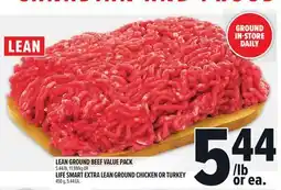 Metro LEAN GROUND BEEF VALUE PACK, LIFE SMART EXTRA LEAN GROUND CHICKEN OR TURKEY offer