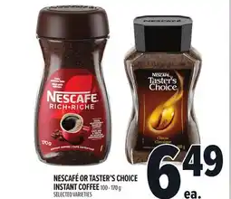 Metro NESCAFÉ OR TASTER'S CHOICE INSTANT COFFEE offer