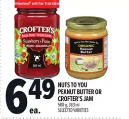 Metro NUTS TO YOU PEANUT BUTTER OR CROFTER'S JAM offer