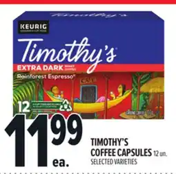 Metro TIMOTHY'S COFFEE CAPSULES offer