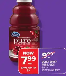 Metro OCEAN SPRAY PURE JUICE offer
