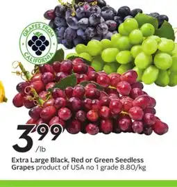 Sobeys Extra Large Black, Red or Green Seedless Grapes offer