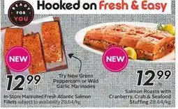 Sobeys In-Store Marinated Fresh Atlantic Salmon Fillets offer