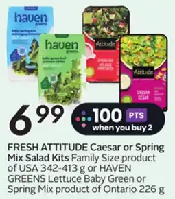 Sobeys FRESH ATTITUDE Caesar or Spring Mix Salad Kits offer