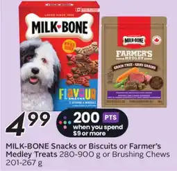 Sobeys MILK-BONE Snacks or Biscuits or Farmer's Medley Treats offer