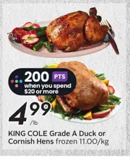 Sobeys KING COLE Grade A Duck or Cornish Hens offer