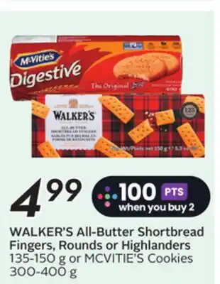 Sobeys WALKER'S All-Butter Shortbread, Fingers Rounds or Highlanders offer