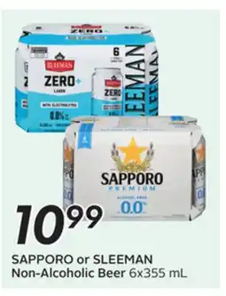 Sobeys SAPPORO or SLEEMAN Non-Alcoholic Beer offer