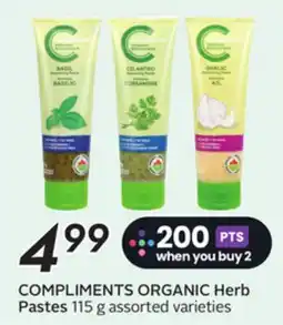 Sobeys COMPLIMENTS ORGANIC Herb Pastes offer