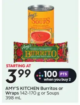 Sobeys AMY'S KITCHEN Burritos or Wraps offer