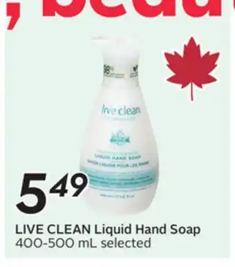 Sobeys LIVE CLEAN Liquid Hand Soap offer