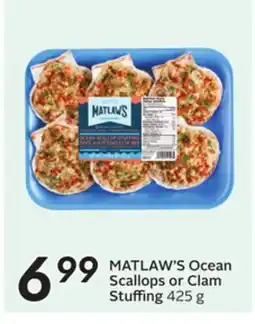 Sobeys MATLAW'S Ocean Scallops or Clam Stuffing offer
