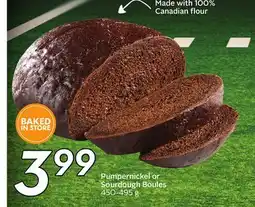 Sobeys Pumpernickel or Sourdough Boules offer
