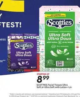 Sobeys SCOTTIES Facial Tissues Ultra Soft Ultra offer