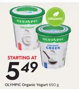 Sobeys OLYMPIC Organic Yogurt offer