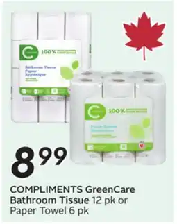 Sobeys COMPLIMENTS GreenCare Bathroom Tissue offer
