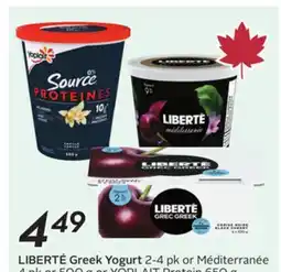 Sobeys LIBERTÉ Greek Yogurt offer