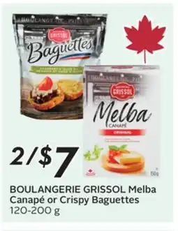 Sobeys BOULANGERIE GRISSOL Melba Canapé or Crispy Baguettes offer
