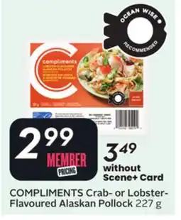 Sobeys COMPLIMENTS Crab-or Lobster-Flavoured Alaskan Pollock offer