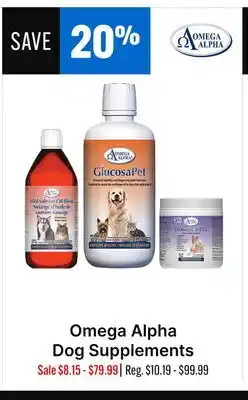 Ren’s Pets Depot Omega Alpha Dog Supplements offer