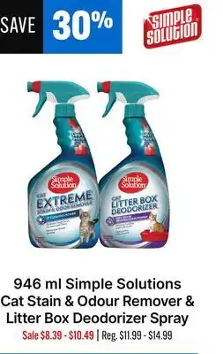 Ren’s Pets Depot Simple Solutions Cat Stain & Odour Remover & Litter Box Deodorizer Spray offer