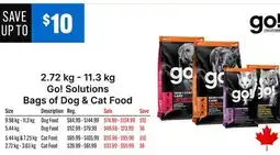 Ren’s Pets Depot 2.72 kg - 11.3 kg Go! Solutions Bags of Dog & Cat Food offer
