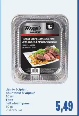 Wholesale Club DEMI-RÉCIPIENT POUR TABLE À VAPEUR, 10 UN offer