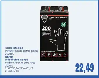 Wholesale Club GANTS JETABLES, 200 UN offer