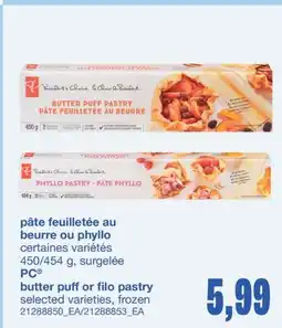 Wholesale Club PÂTE FEUILLETÉE AU BEURRE OU PHYLLO, 450/454 g offer