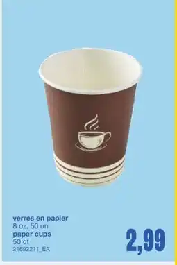 Wholesale Club VERRES EN PAPIER, 8 OZ, 50 UN offer