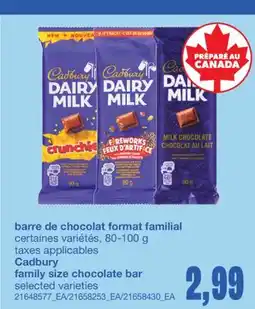 Wholesale Club BARRE DE CHOCOLAT FORMAT FAMILIAL, 80-100 G offer