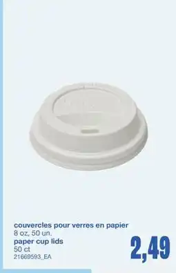 Wholesale Club COUVERCLES POUR VERRES EN PAPIER, 8 oz, 50 un offer