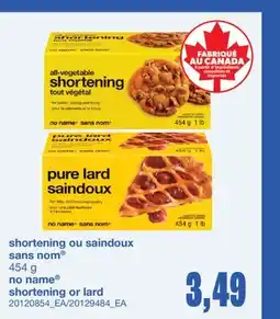 Wholesale Club SHORTENING OU SAINDOUX, 454 G offer