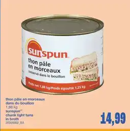 Wholesale Club THON PÂLE EN MORCEAUX DANS DU BOUILLON, 1,88 KG offer