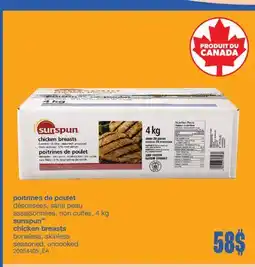 Wholesale Club POITRINES DE POULET DÉSOSSÉES, SANS PEAU ASSAISONNÉES, NON CUITES, 4 kg offer