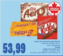 Wholesale Club BARRES DE CHOCOLAT INDIVIDUELLES, 48 UN offer