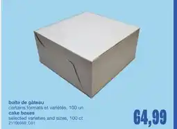 Wholesale Club BOÎTE DE GÂTEAU, 100 UN offer