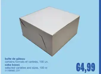 Wholesale Club BOÎTE DE GÂTEAU, 100 UN offer