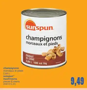 Wholesale Club CHAMPIGNONS MORCEAUX ET PIEDS, 2,84 L offer