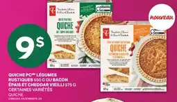 L'Intermarché QUICHE LÉGUMES RUSTIQUES 550 G OU BACON ÉPAIS ET CHEDDAR VIEILLI 575 G | QUICHE offer