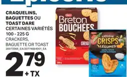 L'Intermarché CRAQUELINS, BAGUETTES OU TOAST | CRACKERS BAGUETTE OR TOAST, 100-225 G offer
