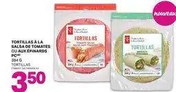 L'Intermarché TORTILLAS À LA SALSA DE TOMATES OU AUX ÉPINARDS | TORTILLAS, 384 G offer