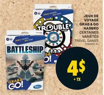 L'Intermarché JEUX DE VOYAGE GRAB & GO HASBRO | TRAVEL GAMES offer